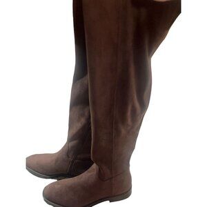 Aerosoles Women's Brown Suede Knee-High Boots Lewes 10.5M With Zipper Closure NW